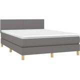  Krevet box spring s madracem LED tamnosivi 140x190 cm tkanina | shoptok.hr