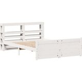  Posteljni okvir z vzglavjem bel 150x200 cm trdna borovina, (21303582) | Shoptok.si