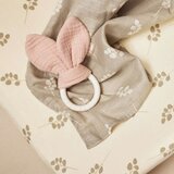 Jollein silikonska grickalica za zube Bunny Ears 0 m+, Wild Rose | shoptok.hr