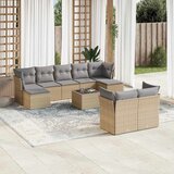  10-dijelni set vrtnih sofa s jastucima bež od poliratana | shoptok.hr