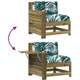  Vrtna sofa s naslonom za ruke i jastukom impregnirana borovina | shoptok.hr
