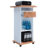 MID.YOU Stoječi Pult Neta, Bela, Barva Hrasta | Shoptok.si