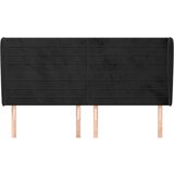  Uzglavlje s ušima crni 183x23x118/128 cm baršunasti | shoptok.hr