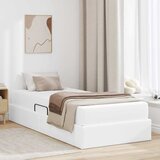  Krevet s madracem i skladištem s madracem 2 pcs Bijelo Koža | shoptok.hr