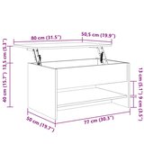  Stolić za kavu boja hrasta 80x50x40 cm konstruirano drvo | shoptok.hr