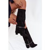 Boto Women's Heeled Boots with Decorative Strap Black Jolivine | Shoptok.si