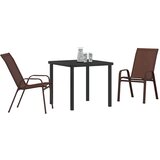  Vrtni set za objed 3 pcs Smeđa i crna Čelik s prahom | shoptok.hr