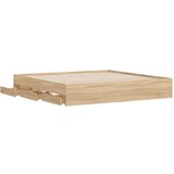 vidaXL Posteljni okvir s predali sonoma hrast 200x200cm inženirski les | Shoptok.si