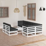 The Living Store Vrtna sedežna garnitura 8-delna z blazinami trdna borovina - Vrtna Sedežna Garnitura, (21426020) | Shoptok.si