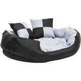 vidaXL Pasja blazina dvostranska in pralna siva in črna 85x70x20 cm | Shoptok.si