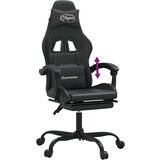  Igraća stolica od umjetne kože s osloncem za noge Crna | shoptok.hr