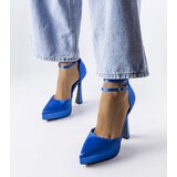 Gemre Blue high block heel pumps Dallas | Shoptok.si
