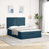  Ottoman krevet s madracima tamnoplavi 140x200 cm baršun | Shoptok.si