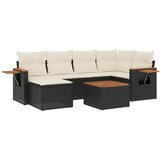  The Living Store Vrtna sedežna garnitura 7-delna z blazinami črn poli ratan - Vrtna Sedežna Garniture, (21451619) | Shoptok.si