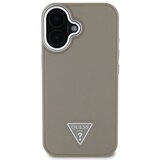 Guess Ohišje za iPhone 16 proti udarcem z učinkom praskanja in trikotnim logotipom, Rjava, (5000012806) | Shoptok.si