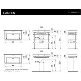 Laufen H8139650001041 Pro S 85 x 46 cm pravokotni vgradni keramični umivalnik z odprtino za armaturo | Shoptok.si