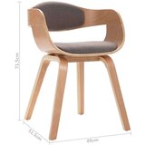 vidaXL Jedilni stoli 2 kosa ukrivljen les in taupe blago | Shoptok.si