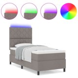  Postelja z vzmetnico in LED Taupe 100x200 cm Tkanina, (22084043) | Shoptok.si