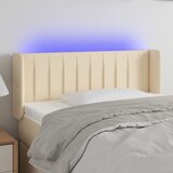 Maison Chic led posteljno vzglavje - vzglavna omarica - nočna omarica krem 93x16x78/88 cm blago, (21706258) | Shoptok.si