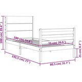  Posteljni okvir z vzglavjem 2FT6 trden les | Shoptok.si