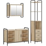  Set ormarića za kupaonicu 3 kom. Hrast sonoma - Hrast sonoma Kuhinjska elemenata (1 vrata i 2 police) + viseći ormarić | shoptok.hr