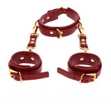 Taboom Bondage in Luxury D-Ring Collar and Wrist Cuffs Red Cijene