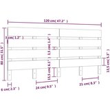  Uzglavlje bijelo 120 x 3 x 80 cm od masivne borovine | shoptok.hr