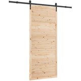  Klizna vrata 100 x 208 cm Masivna borovina Prirodna | shoptok.hr