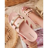 Resti Pink women's slippers with gold Serina ornament - Footwear | ePonuda.com
