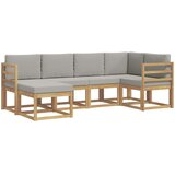  Set vanjskih sofa 6 kom. Bijela i svjetlosiva 245 x 126,5 x 73 cm | Shoptok.si