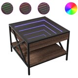  Stolić s beskonačnim LED svjetlima boja hrasta 50x50x38 cm | shoptok.hr