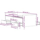  Kreveta s uzglavljem i podnožjem boja betona 75 x 190 cm | shoptok.hr