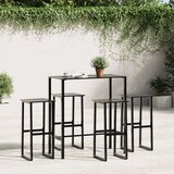 vidaXL Barski stolčki 4 kosi črni 38x38x80 prašno barvano jeklo | Shoptok.si