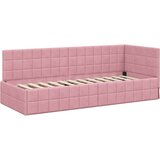 vidaXL kutni okvir kreveta s uzglavljem ružičasta 80 x 200 cm baršun | shoptok.hr