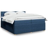  Krevet s oprugama i madracem plavi 200 x 200 cm od tkanine | shoptok.hr
