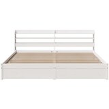 vidaXL Posteljni okvir z vzglavjem brez vzmetnice bel 180x200 cm | Shoptok.si