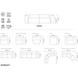 Makamii Crna baršunasti sofa 228 cm Ekahi – | shoptok.hr