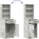  Set za toaletni stolić od 3 dijela u betonskoj sivoj boji od obrabljenog drva | shoptok.hr