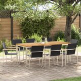 vidaXL 9-delni set za zunanjo prehrano iz trdega tikovega lesa | Shoptok.si