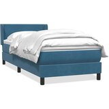Box spring postelja z vzmetnico temno modra 90x210 cm žamet, (21792460) | Shoptok.si