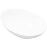 Maison Chic Razkošni keramični Umivalnik - Kopalna umivalnik - Lavabo ovalne oblike bel 40x33 cm, (21669635) Cene