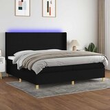  box spring s madracem LED crni 200x200 cm od tkanine | shoptok.hr