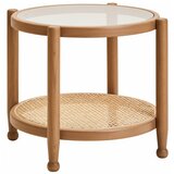 Premier Housewares Okrugao pomoćni stol sa staklenom pločom stola ø 57 cm Cebu – Cijene