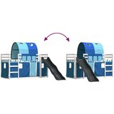  Krevet na kat s toboganom i zavjesama plavi 90 x 200 cm | shoptok.hr