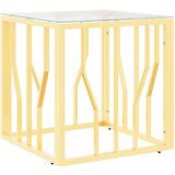 Maison Chic Klubska mizica - kavna mizica - Nizka mizica zlata 50x50x50 cm nerjaveče jeklo in steklo, (21752363) Cene