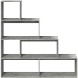 Pregrada regal za knjige 4 razine sivi 143 5x29x143 5 cm drvo | shoptok.hr