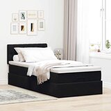 vidaXL otomanski okvir kreveta s madraca crni 100x200cm baršunasti | shoptok.hr