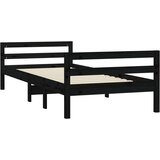 Posteljni okvir črn 75x190 cm trdna borovina, (20723574) | Shoptok.si