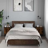 vidaXL Nočna omarica 2 kosa dimljen hrast 40x31x50 cm inž. les/kovina | Shoptok.si