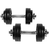  Set od 2 podesive bučice od livenog gvožđa (Ukupno 30 kg / Crni) | Eponuda.com